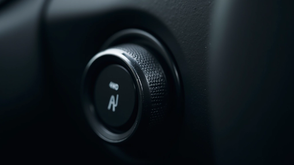 Four-wheel drive selector switch inside SUV showing high and low range options