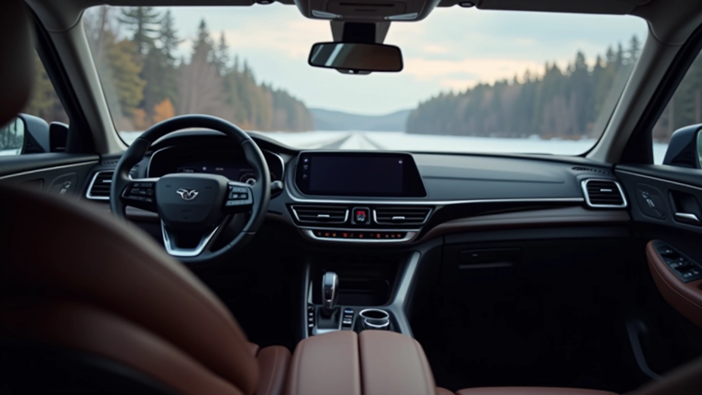 Dashboard view of modern SUV interior with heated seat controls and climate system visible