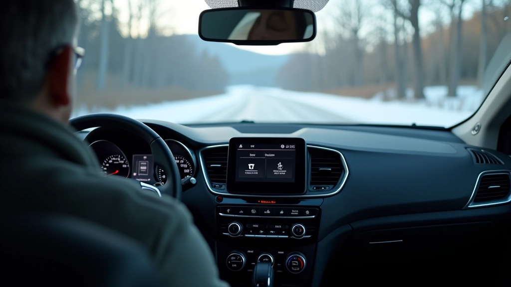 Modern SUV dashboard showing climate controls and safety information displays with clear visibility